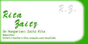 rita zaitz business card